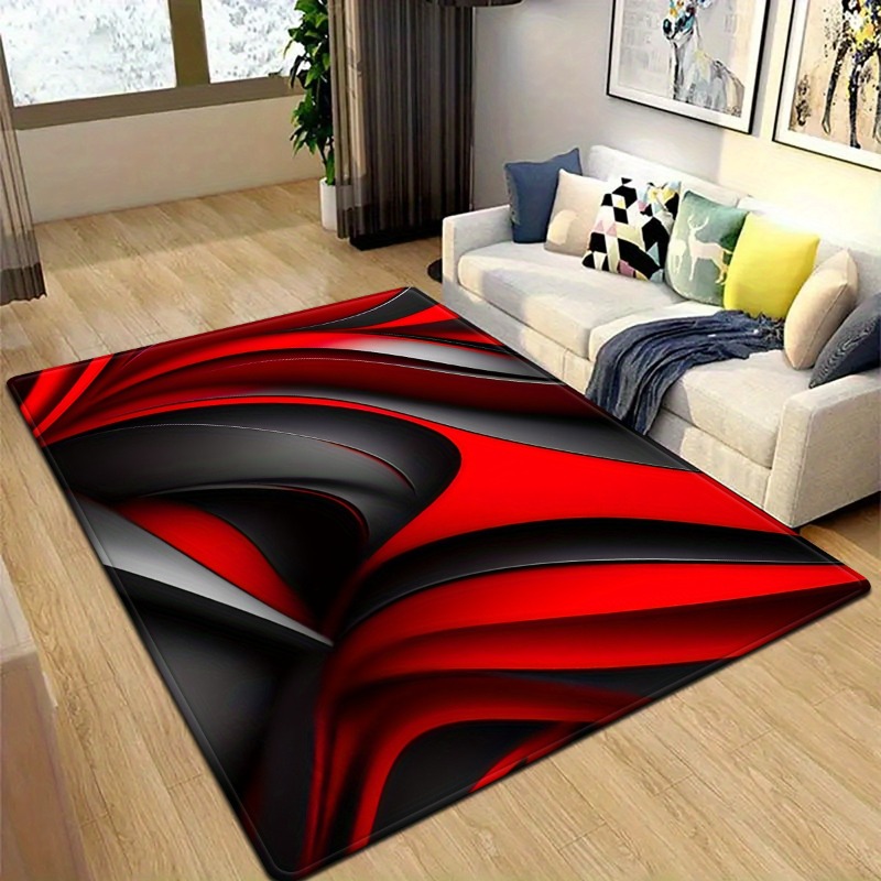 Commercial Wall Printing Machine - Red Black 2D Swirl Abstract Doormat