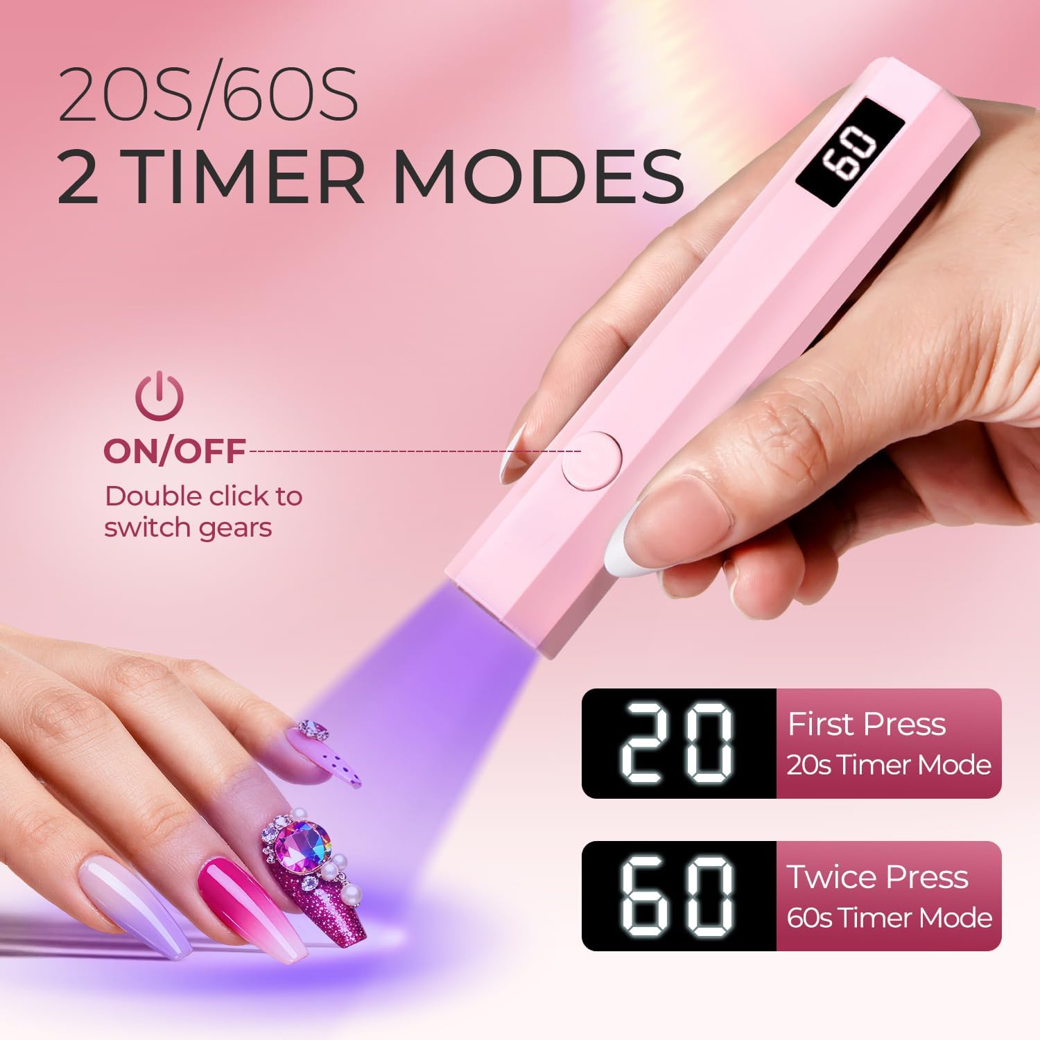 Cordless UV/LED Nail Lamp Set  - Exposure Unit Uv 评论和价格