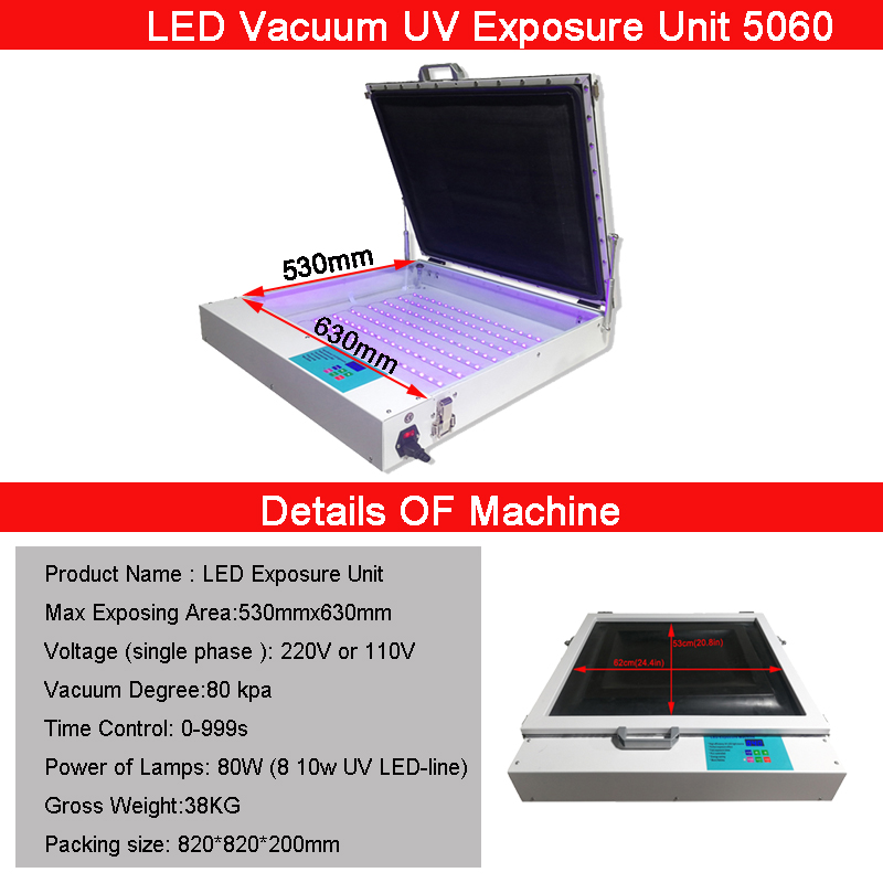 50×60cm Vacuum UV LED Screen P - Commercial Printing Process 评论和价格