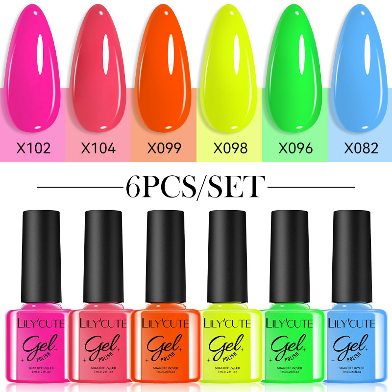 LILYCUTE 6PCS Gel Nail Polish  - Exposure Unit Uv 评论和价格