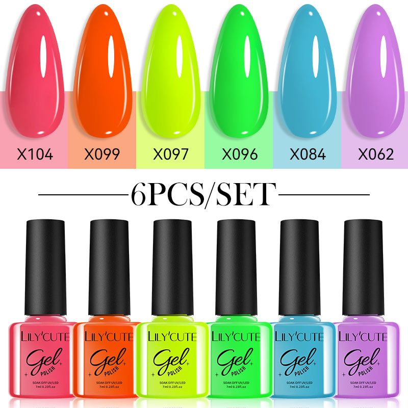 LILYCUTE 6PCS Gel Nail Polish  - Exposure Unit Uv 评论和价格